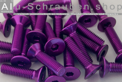 Aluminium Bolts | Purple | M6 | ~DIN 7991 | Countersunk M6x35