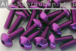 Aluminium Bolts | Purple | M6 | ~ISO 7380 | Button Head M6x30XS