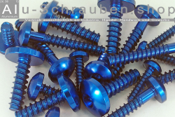 Aluminium Bolts | Blue | ST4.8 | ~DIN 7981 | Pan Head Tapping ST4.8x16