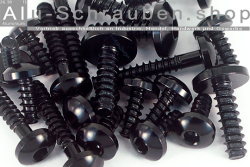 Aluminium Bolts | Black | ST6.3 | ~DIN 7981 | Pan Head Tapping