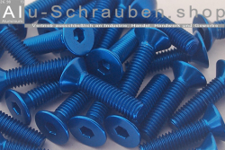 Alu Schrauben | Blau | M3 | DIN 7991 | Senkkopf