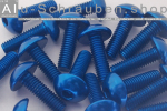 Alu Schrauben | Blau | M4 | ~ISO 7380 | Linsenkopf