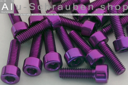 Alu Schrauben | Violett | M8 | DIN 912 | Zylinderkopf M8x25