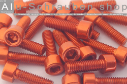 Aluminium Bolts | Orange | M8 | DIN 912 | Cap Head | M8x35