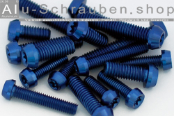 Aluminium Bolts | Blue | M5 | DIN 912 | Taper Head | Hexalobular M5x25