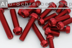 Alu Schrauben | Rot | M6 | DIN 912 | konischer Kopf | ISR