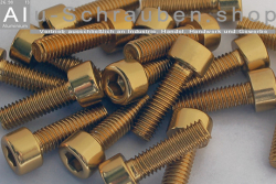 Alu Schrauben | Gold | M6 | DIN 912 | Zylinderkopf M6x10