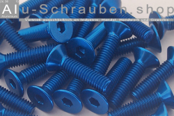 Alu Schrauben | Blau | M4 | DIN 7991 | Senkkopf M4x10