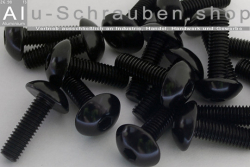 Alu Schrauben | Schwarz | M6 | ~ISO 7380 | Linsenkopf Schwarz M6x15 (CNC)