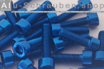 Alu Schrauben | Blau | M10 | DIN 912 | Zylinderkopf M10x20 (CNC)