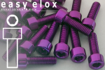 Aluminium Bolts | Purple | M10 | DIN 912 | Cap Head M10x40 (CNC)