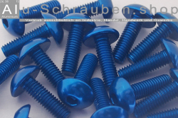 Aluminium Bolts | Blue | M6 | ~ISO 7380 | Button Head M6x16