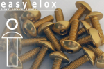 Aluminium Bolts | Gold | M5 | ~ISO 7380 | Button Head Gold M5x25 (CNC)