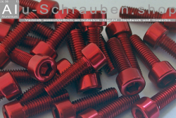Aluminium Bolts | Red | M5 | DIN 912 | Cap Head M5x40 (CNC)