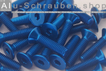 Alu Schrauben | Blau | M4 | DIN 7991 | Senkkopf