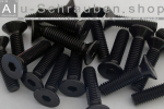 Aluminium Bolts | Black | M4 | DIN 7991 | Countersunk