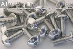 M3 Button Head Aluminium Bolts Silver ISO 7380