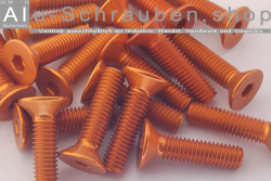 Alu Schrauben | Orange | M3 | DIN 7991 | Senkkopf M3x6