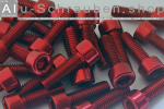 Alu Schrauben | Rot | M4 | DIN 912 | Zylinderkopf